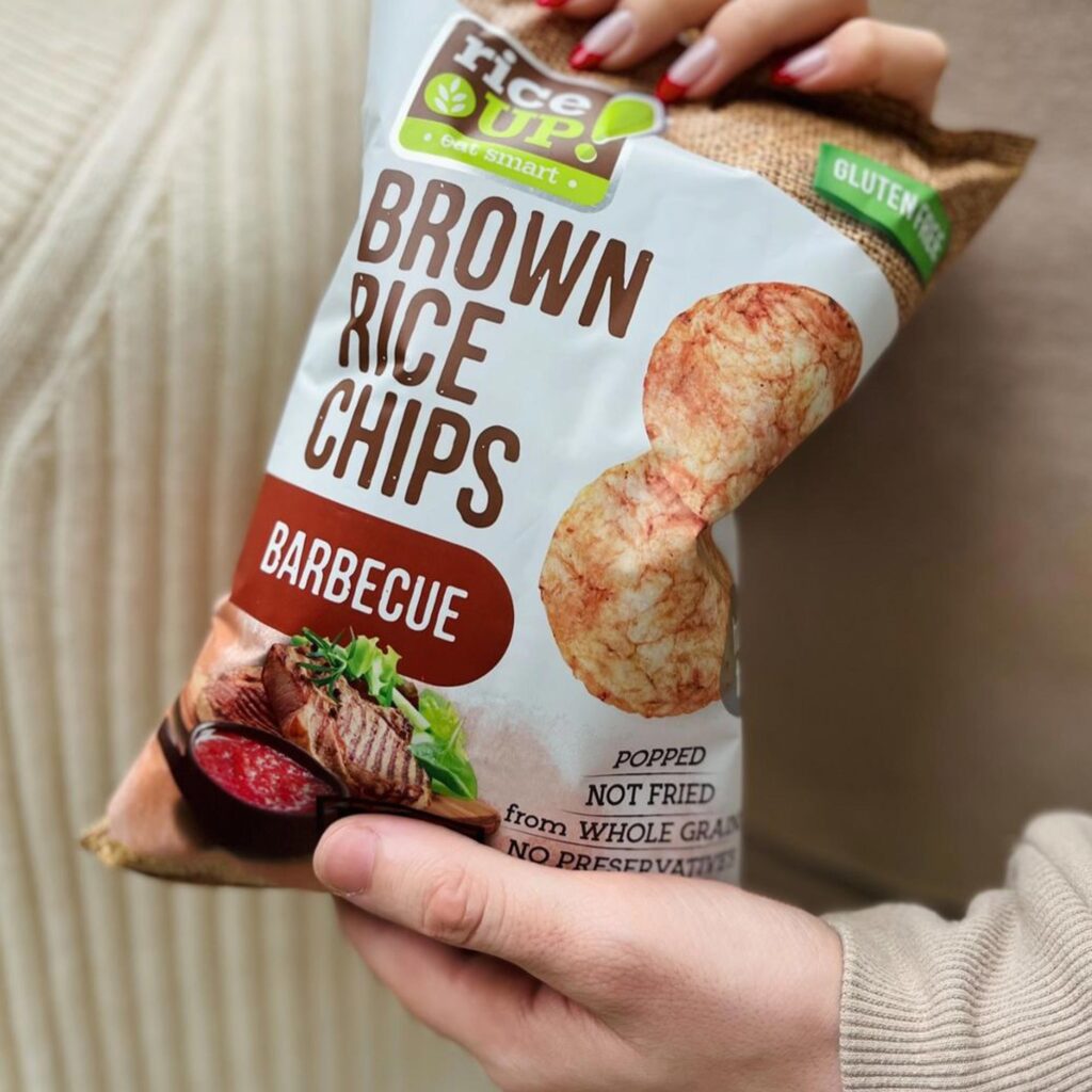 RiceUP! Brown Rice Chips, Barbecue, 60g - RiceUP!