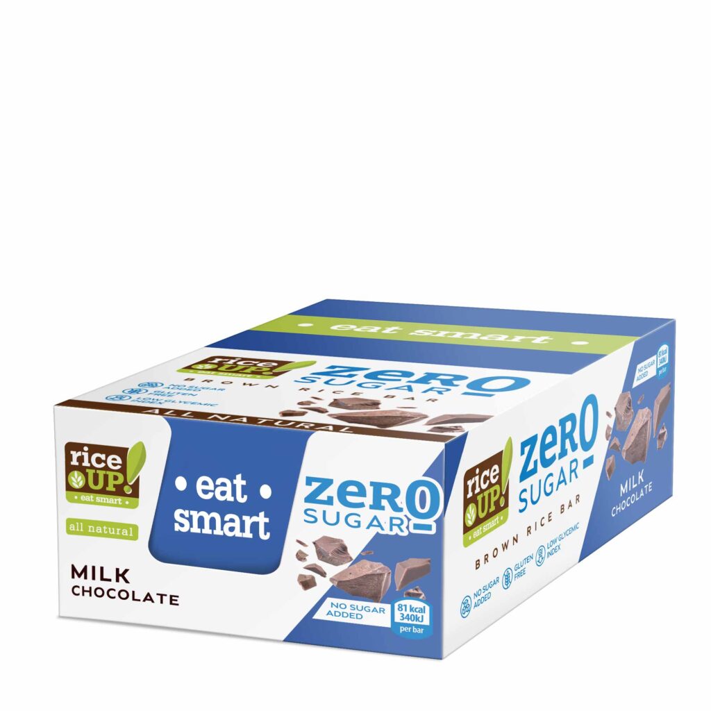 RiceUP! Zero Sugar Brown Rice Bar, Milk Chocolate, 18g - RiceUP!