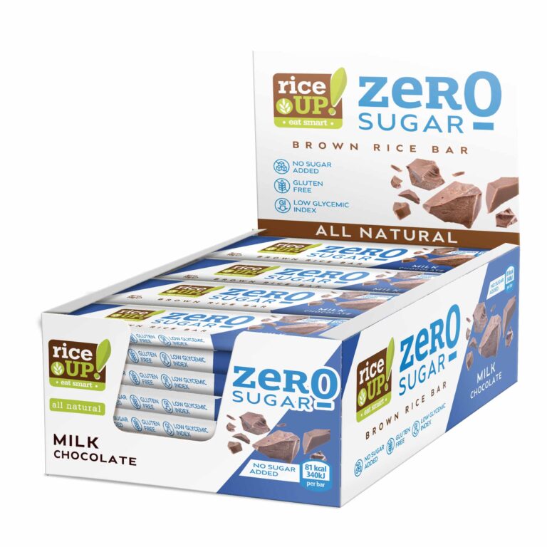 RiceUP! Zero Sugar Brown Rice Bar, Milk Chocolate, 18g - RiceUP!